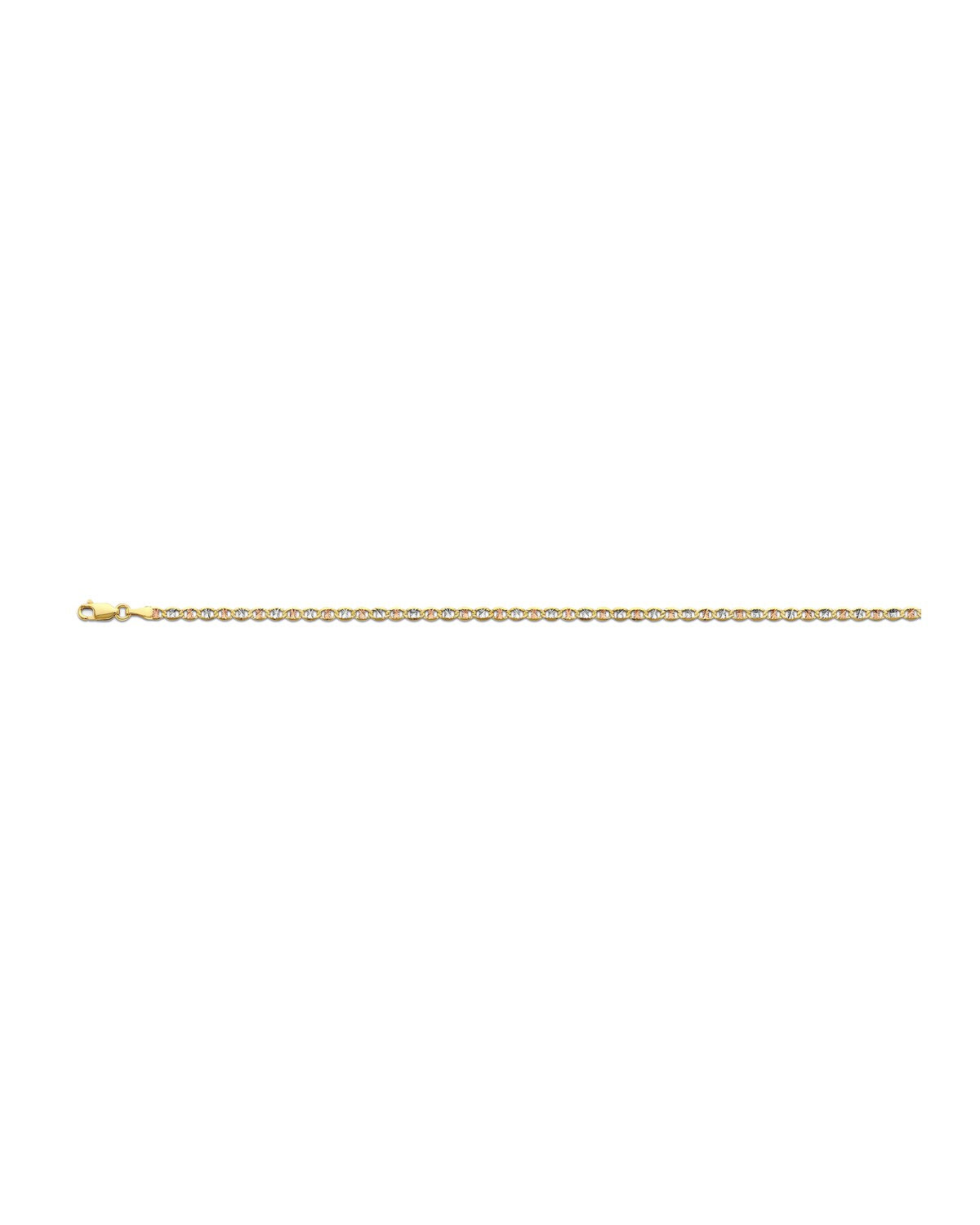 14K Tri-Color Gold 3C 3.1mm Flat Mariner Star DC Chain (CH-0669)