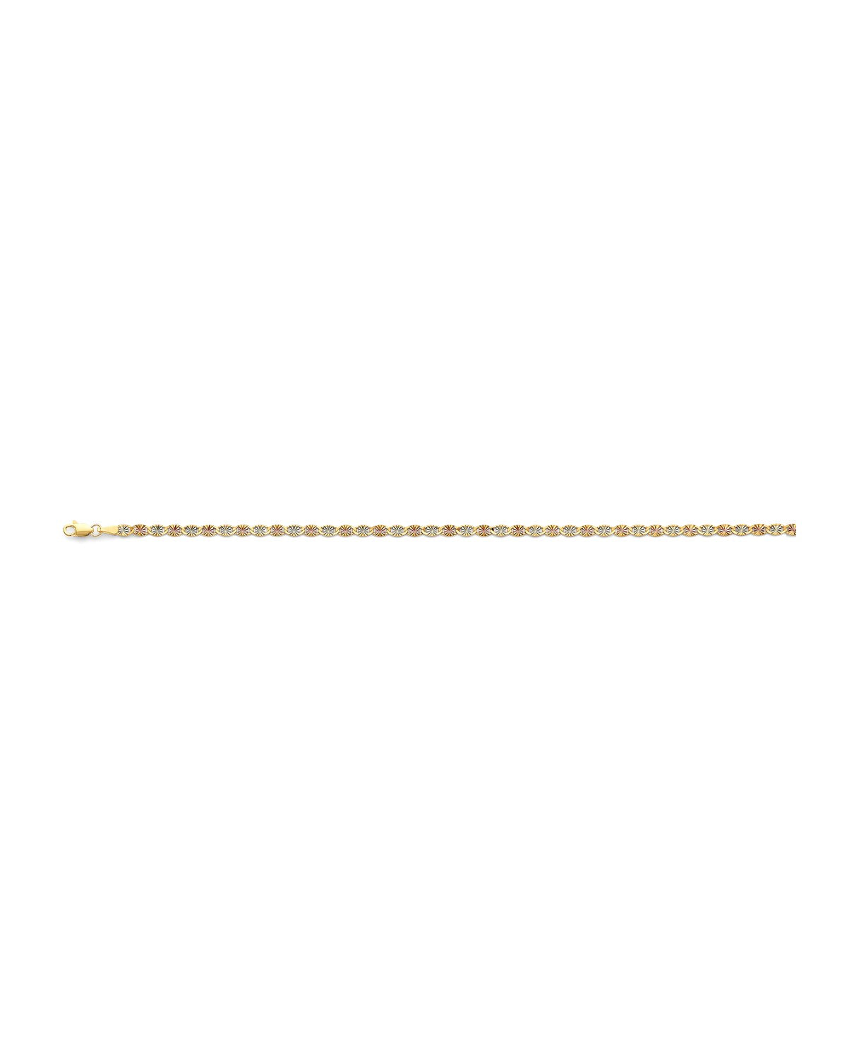 14K Tri-Color Gold 3C 3.1mm Flat Valentino Star DC Chain (CH-0670)