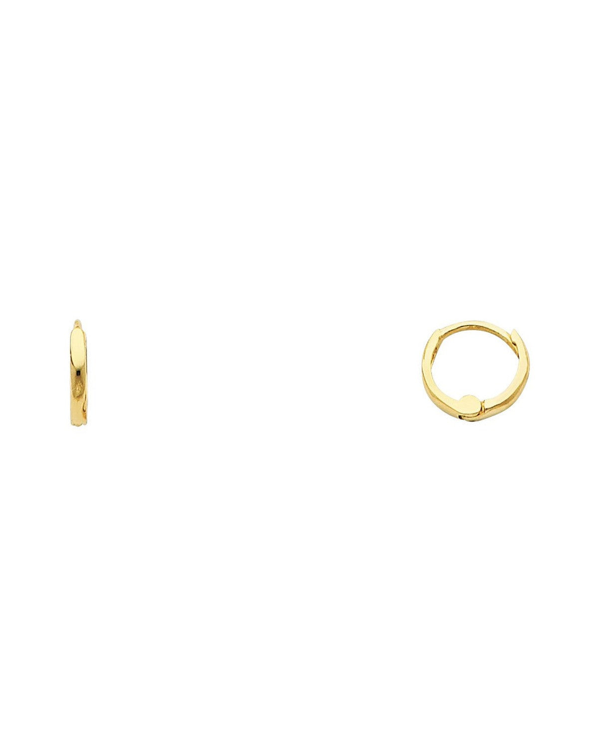 14K Yellow Gold Small Plain Huggies Earrings (ER-0217)