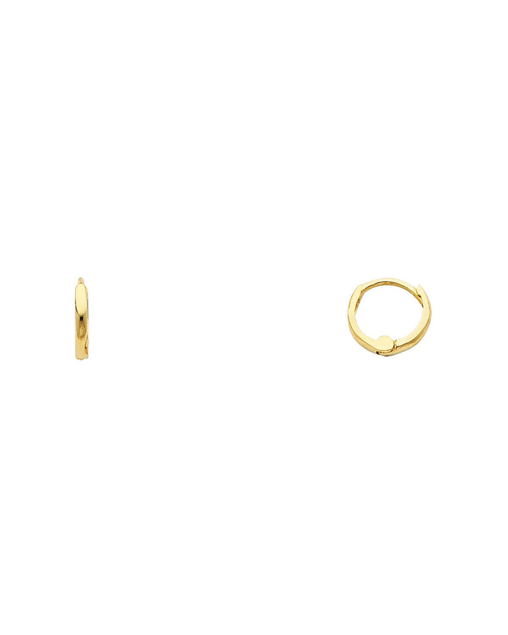 14K Yellow Gold Small Plain Huggies Earrings (ER-0217)