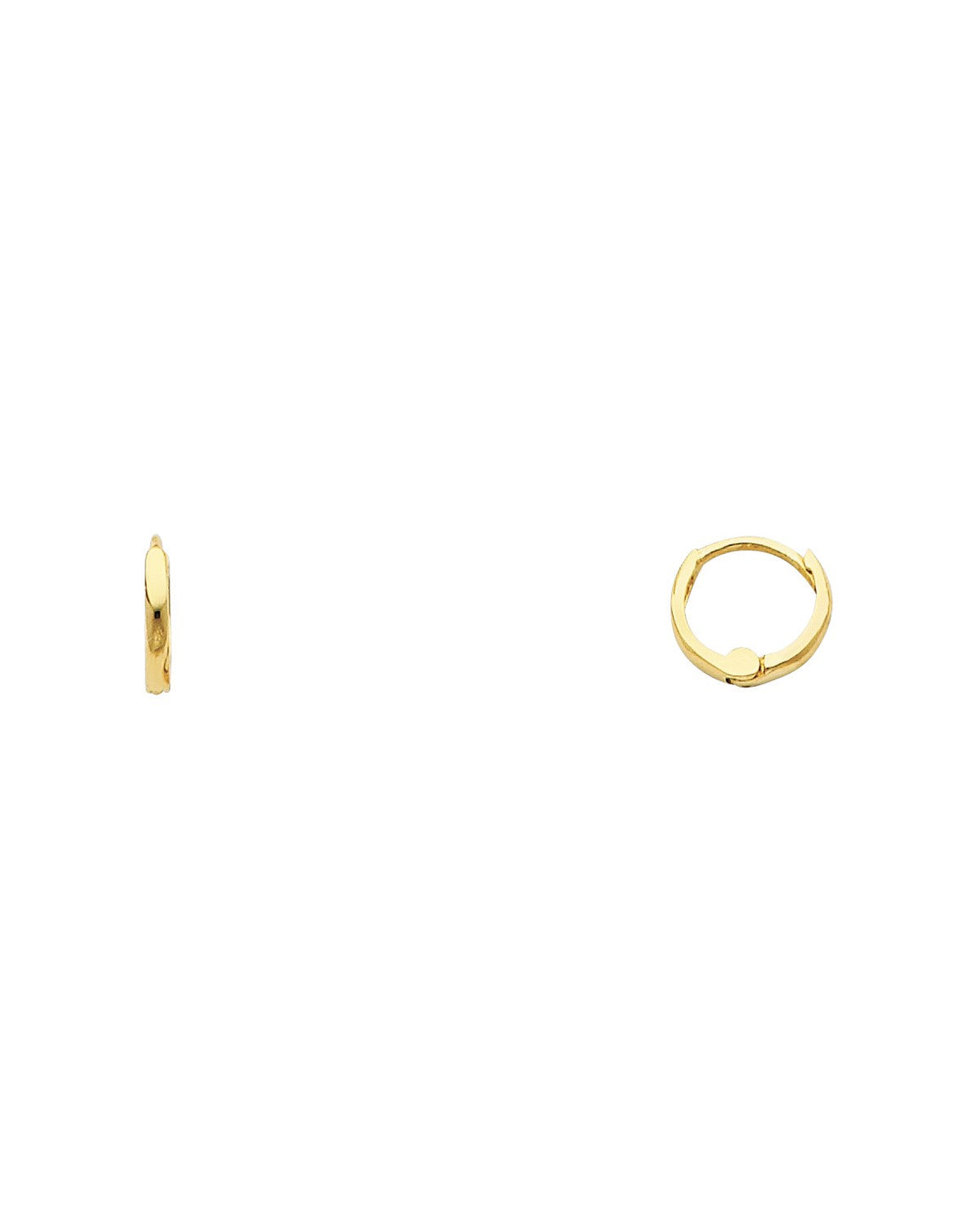 14K Yellow Gold Small Plain Huggies Earrings (ER-0217)