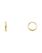 14K Yellow Gold Small Plain Huggies Earrings (ER-0218)