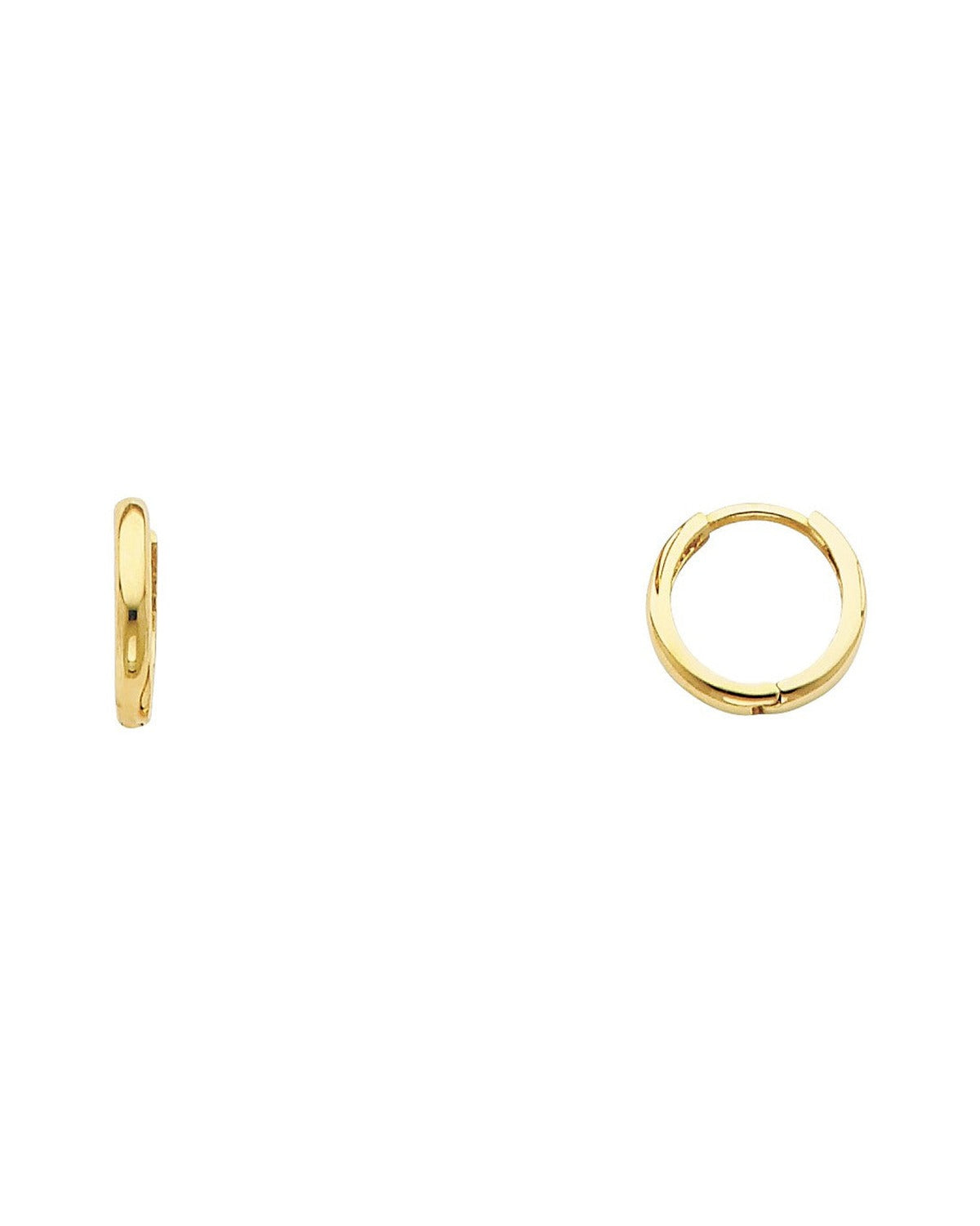 14K Yellow Gold Small Plain Huggies Earrings (ER-0218)