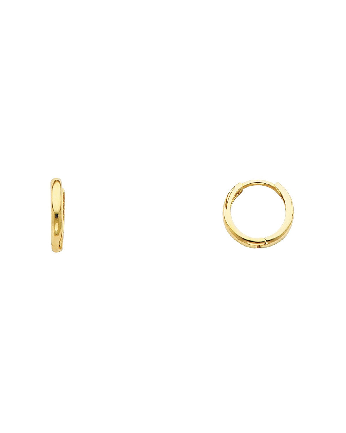 14K Yellow Gold Small Plain Huggies Earrings (ER-0218)