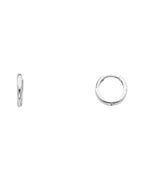 14K White Gold Small Plain Huggies Earrings (ER-0218W)