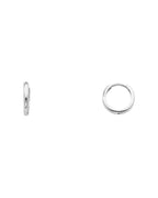 14K White Gold Small Plain Huggies Earrings (ER-0218W)