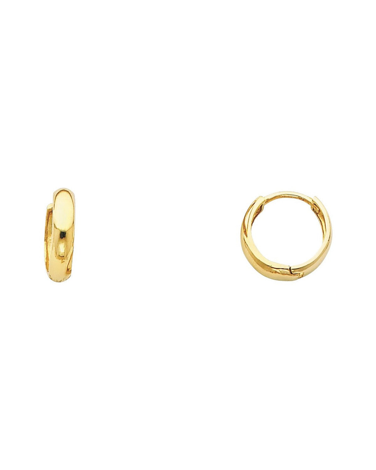 14K Yellow Gold Small Plain Huggies Earrings (ER-0219)