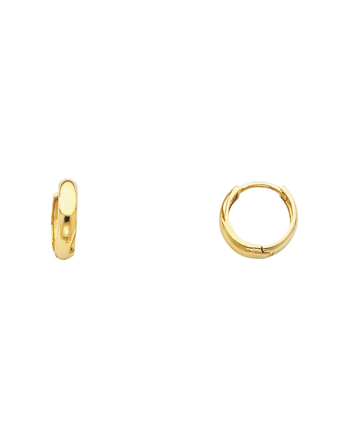 14K Yellow Gold Small Plain Huggies Earrings (ER-0219)