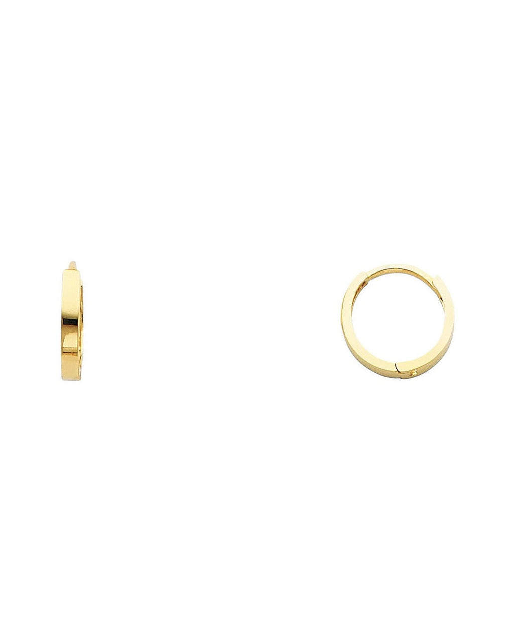 14K Yellow Gold Small Plain Huggies Earrings (ER-0220)