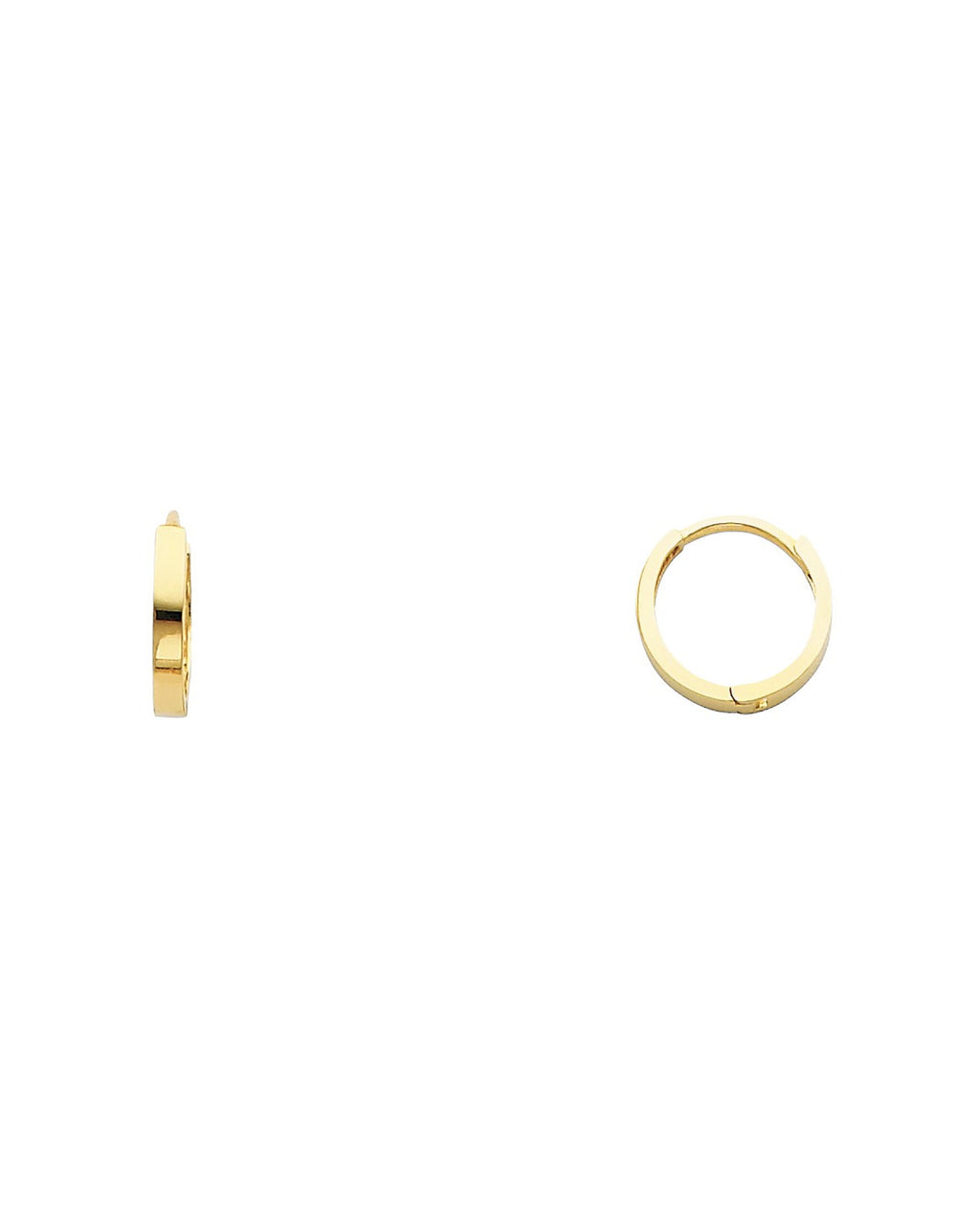 14K Yellow Gold Small Plain Huggies Earrings (ER-0220)