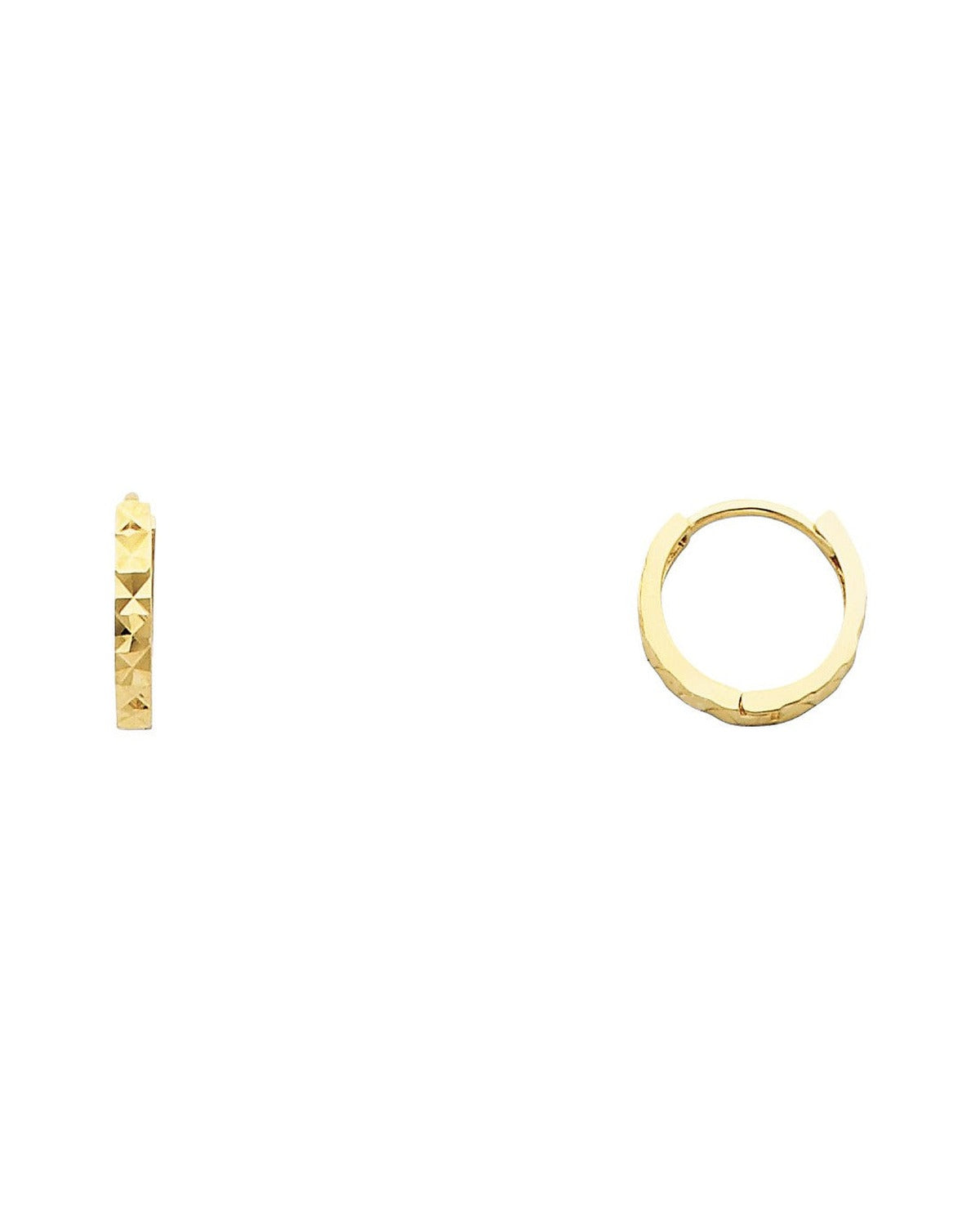 14K Yellow Gold DC Small Huggies Earrings (ER-0221)