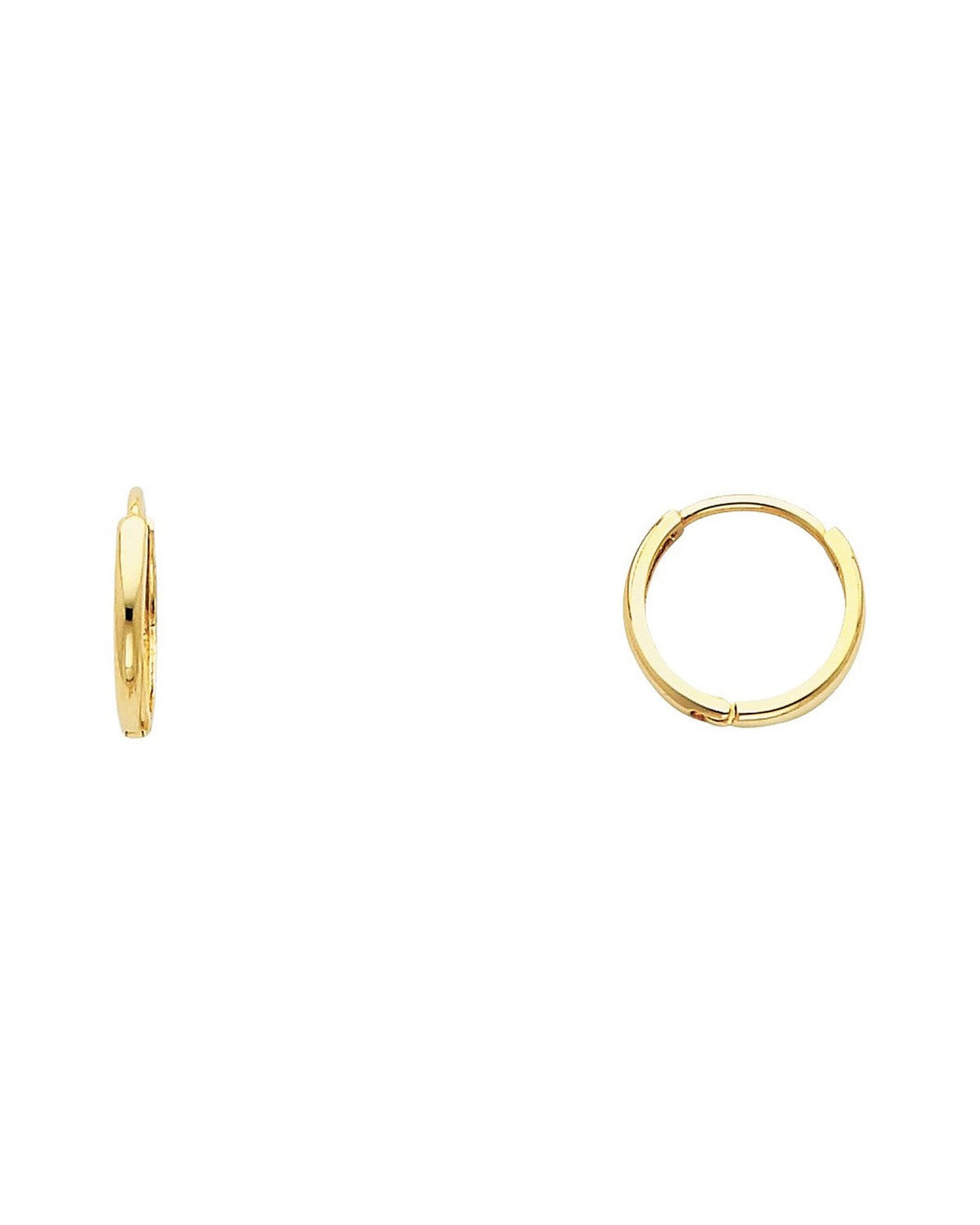 14K Yellow Gold Plain Huggies Earrings (ER-0224)