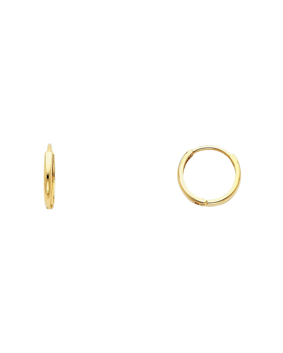 14K Yellow Gold Plain Huggies Earrings (ER-0224)