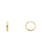 14K Yellow Gold Plain Huggies Earrings (ER-0225)