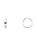 14K White Gold Plain Huggies Earrings (ER-0228W)