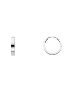 14K White Gold Plain Huggies Earrings (ER-0228W)