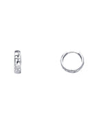 14K White Gold Designer Huggies Earrings (ER-0230W)