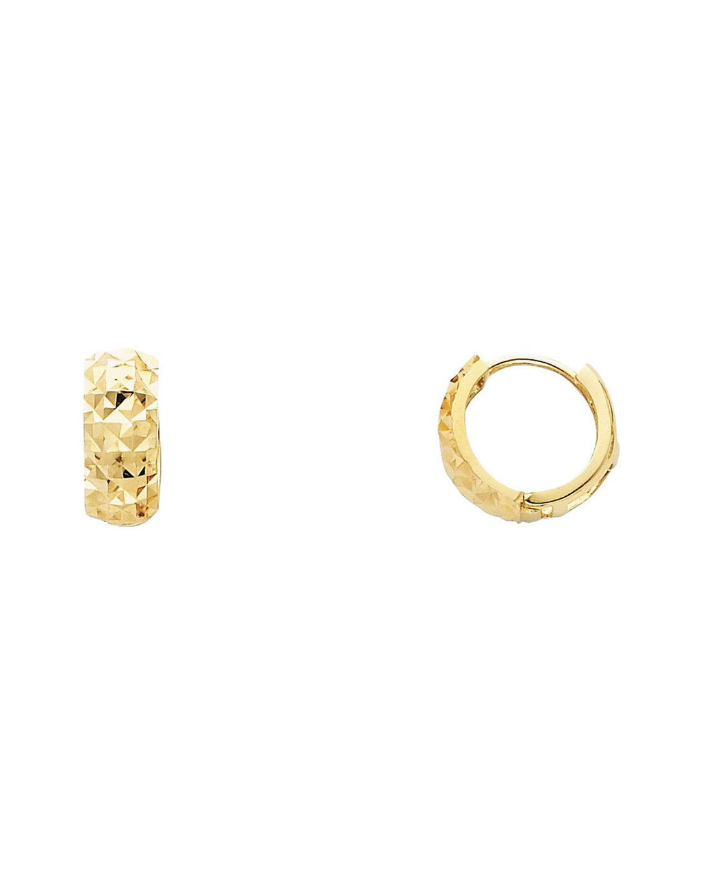 14K Yellow Gold DC Huggies Earrings (ER-0233)
