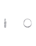 14K White Gold CZ Huggies Earrings (ER238W) (ER-0238W)