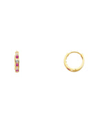14K Yellow Gold CZ Huggies Earrings (ER-0241)