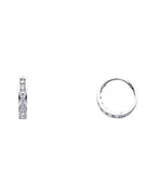 14K White Gold CZ Huggies Earrings (ER245W) (ER-0245W)