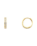 14K Yellow Gold CZ Huggies Earrings (ER-0246)