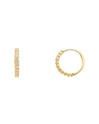 14K Yellow Gold CZ Huggies Earrings (ER-0257)