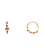 14K Yellow Gold CZ Huggies Earrings (ER-0258)