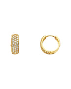 14K Yellow Gold CZ Huggies Earrings (ER-0270)
