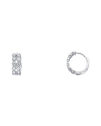 14K White Gold CZ Huggies Earrings (ER274W) (ER-0274W)