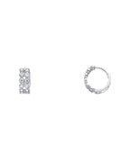 14K White Gold CZ Huggies Earrings (ER274W) (ER-0274W)