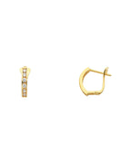 14K Yellow Gold CZ Huggies Earrings (ER-0280)