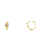 14K Yellow Gold CZ Huggies Earrings (ER-0290)