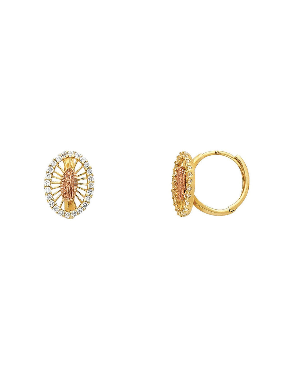 14K Yellow Gold Guadalupe Huggies Earrings (ER-0311)
