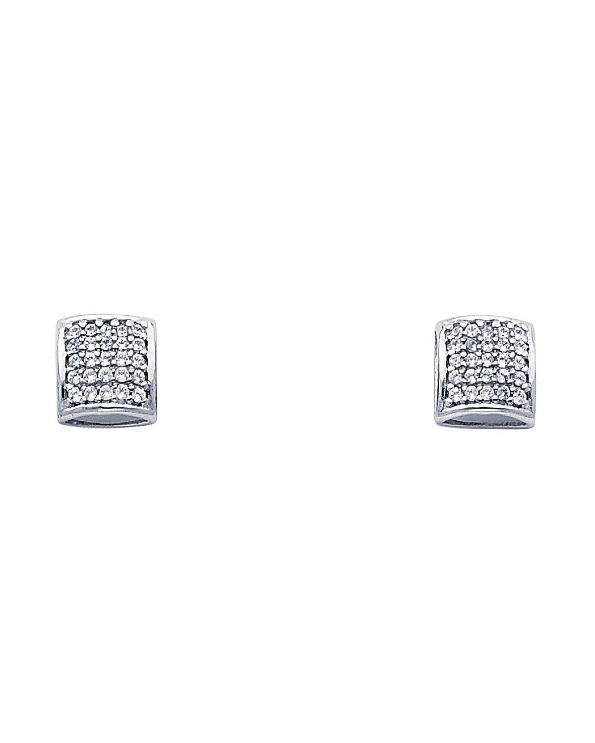 14K White Gold Fancy CZ Earrings (ER316W) (ER-0316W)