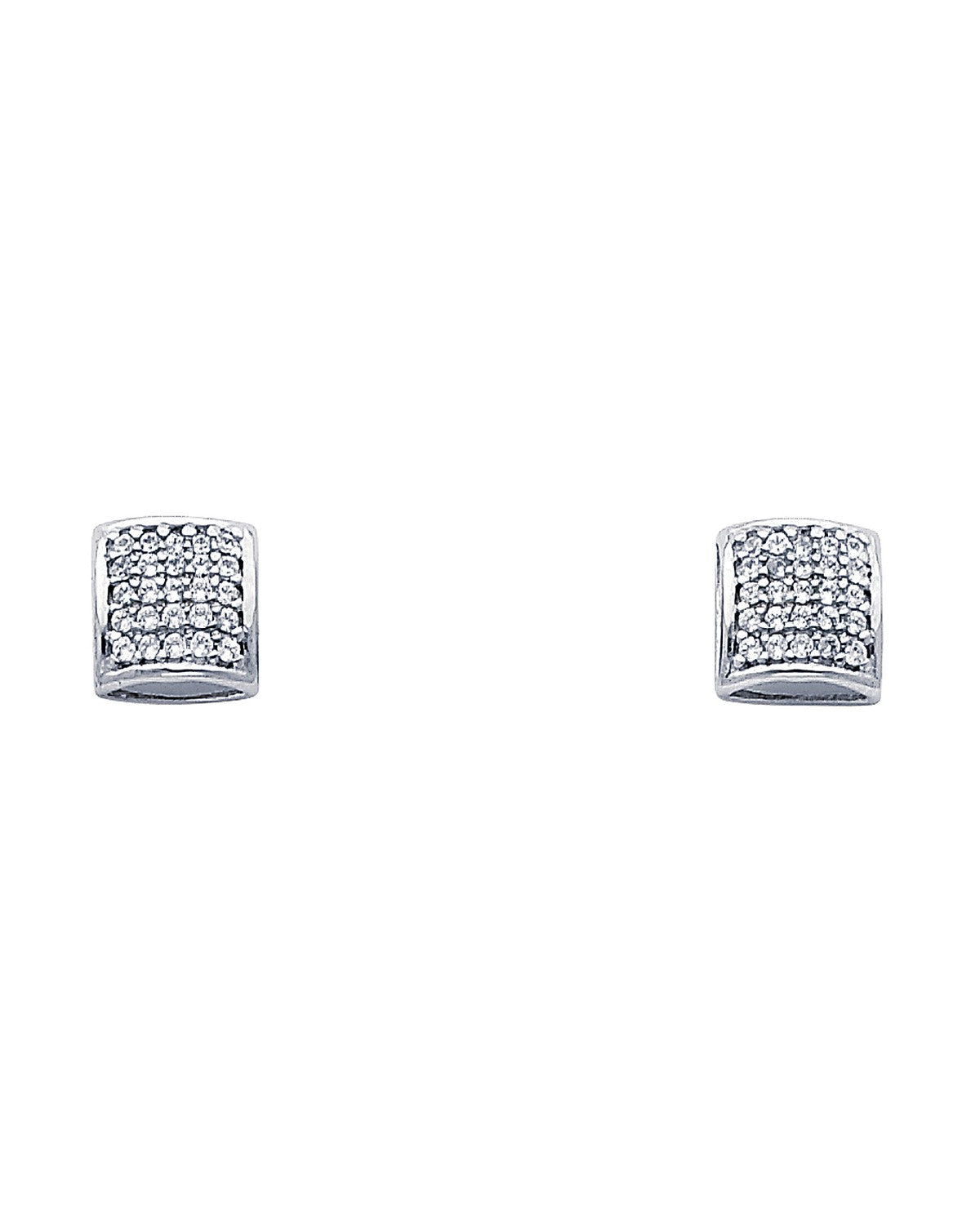 14K White Gold Fancy CZ Earrings (ER316W) (ER-0316W)