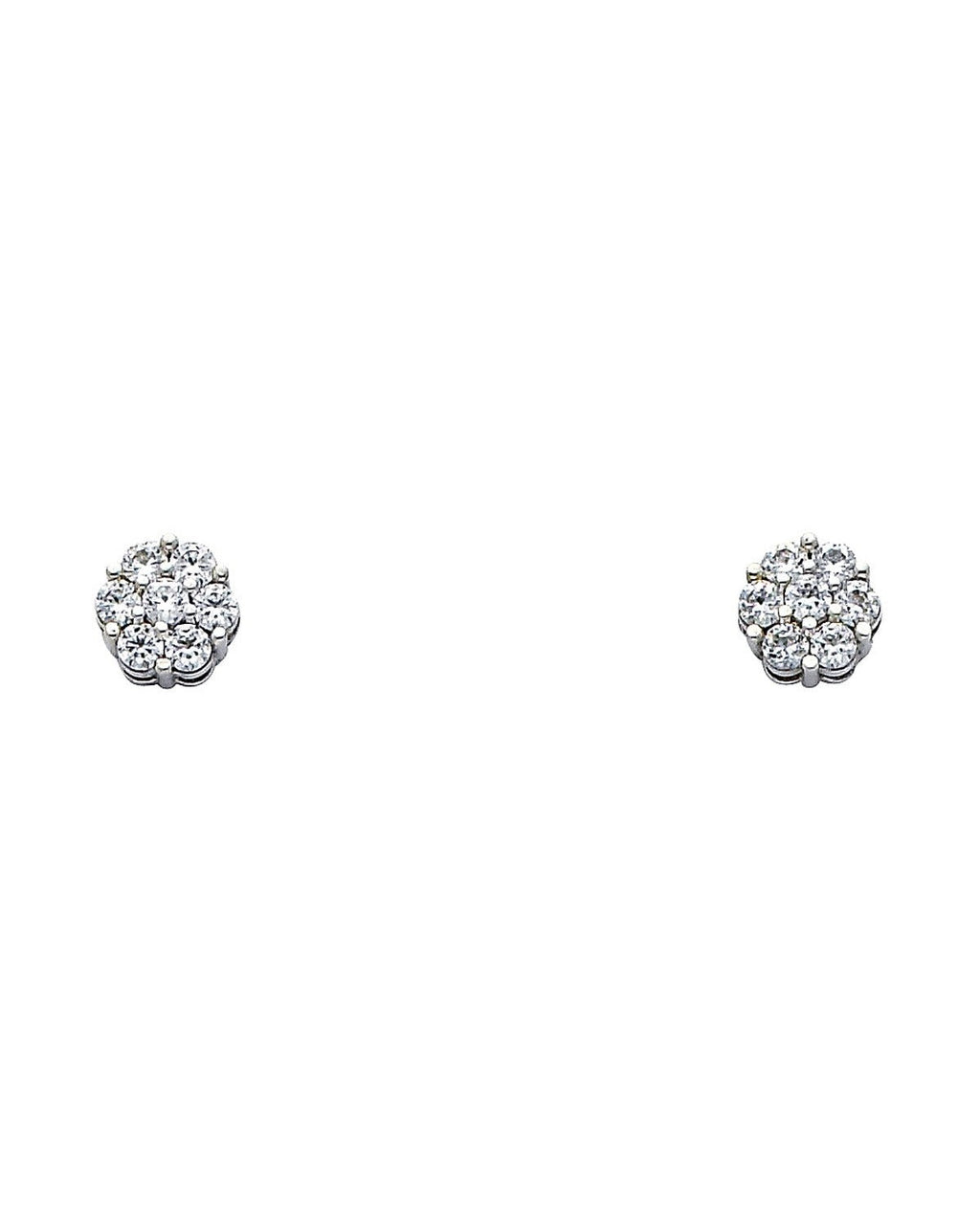 14K White Gold CZ Earrings (ER321W) (ER-0321W)