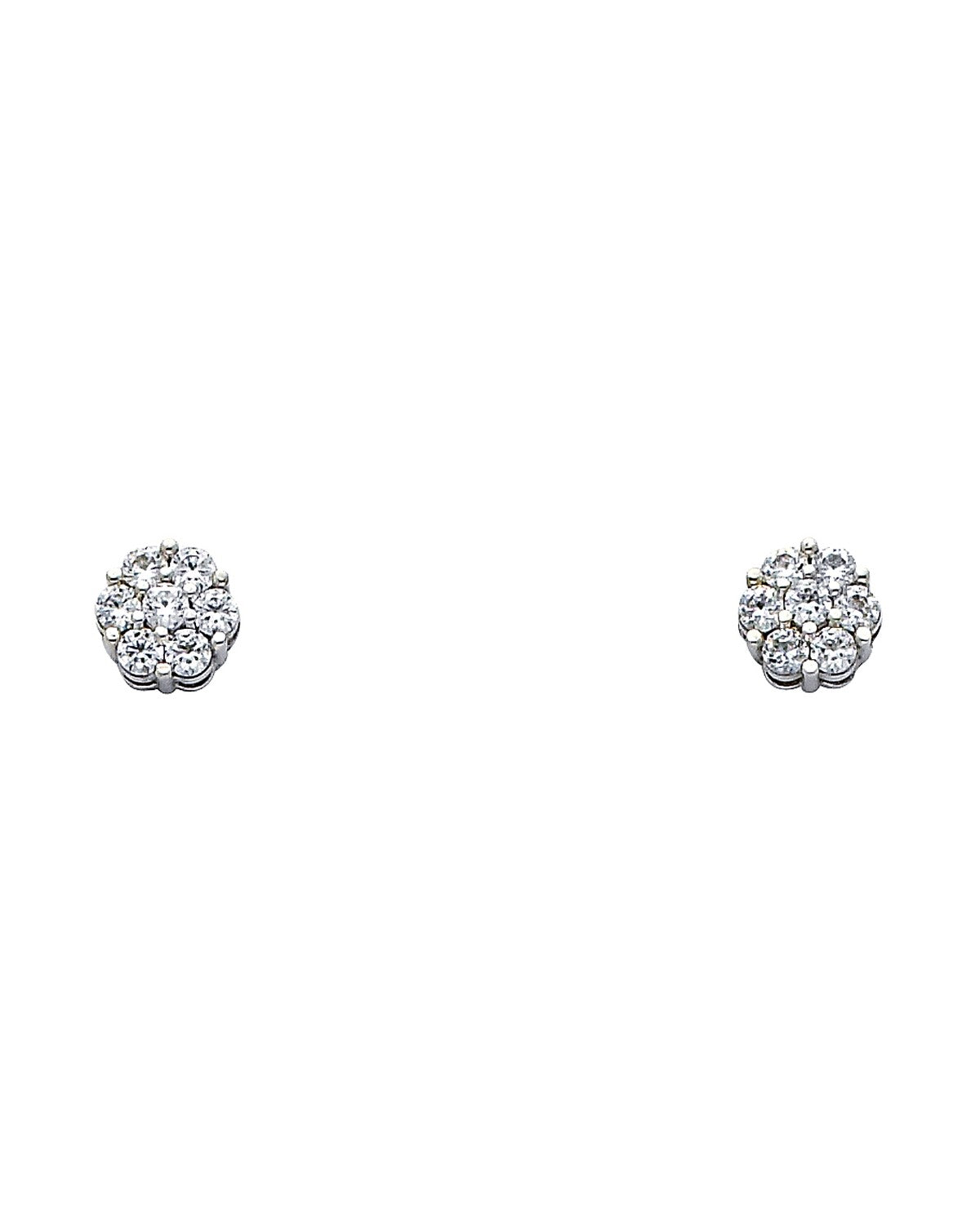 14K White Gold CZ Earrings (ER321W) (ER-0321W)