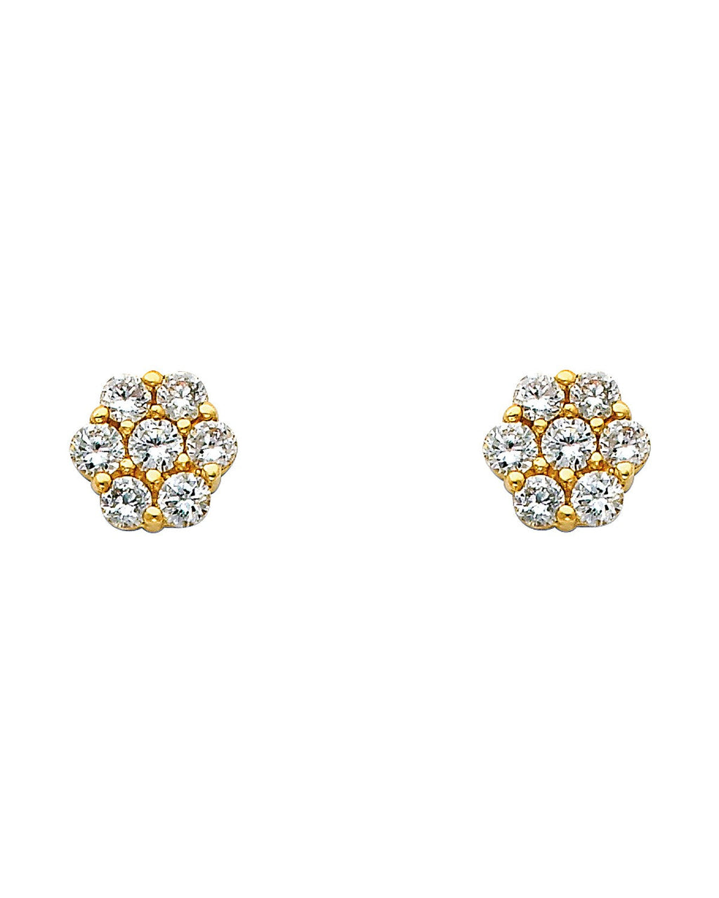 14K Yellow Gold CZ Earrings (ER-0322)