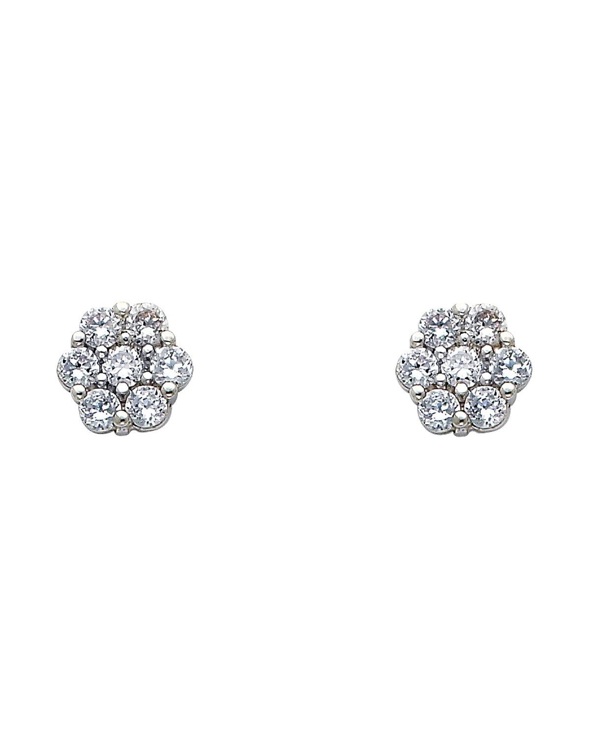 14K White Gold CZ Earrings (ER322W) (ER-0322W)