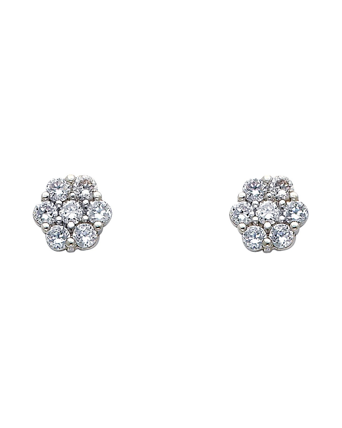 14K White Gold CZ Earrings (ER322W) (ER-0322W)