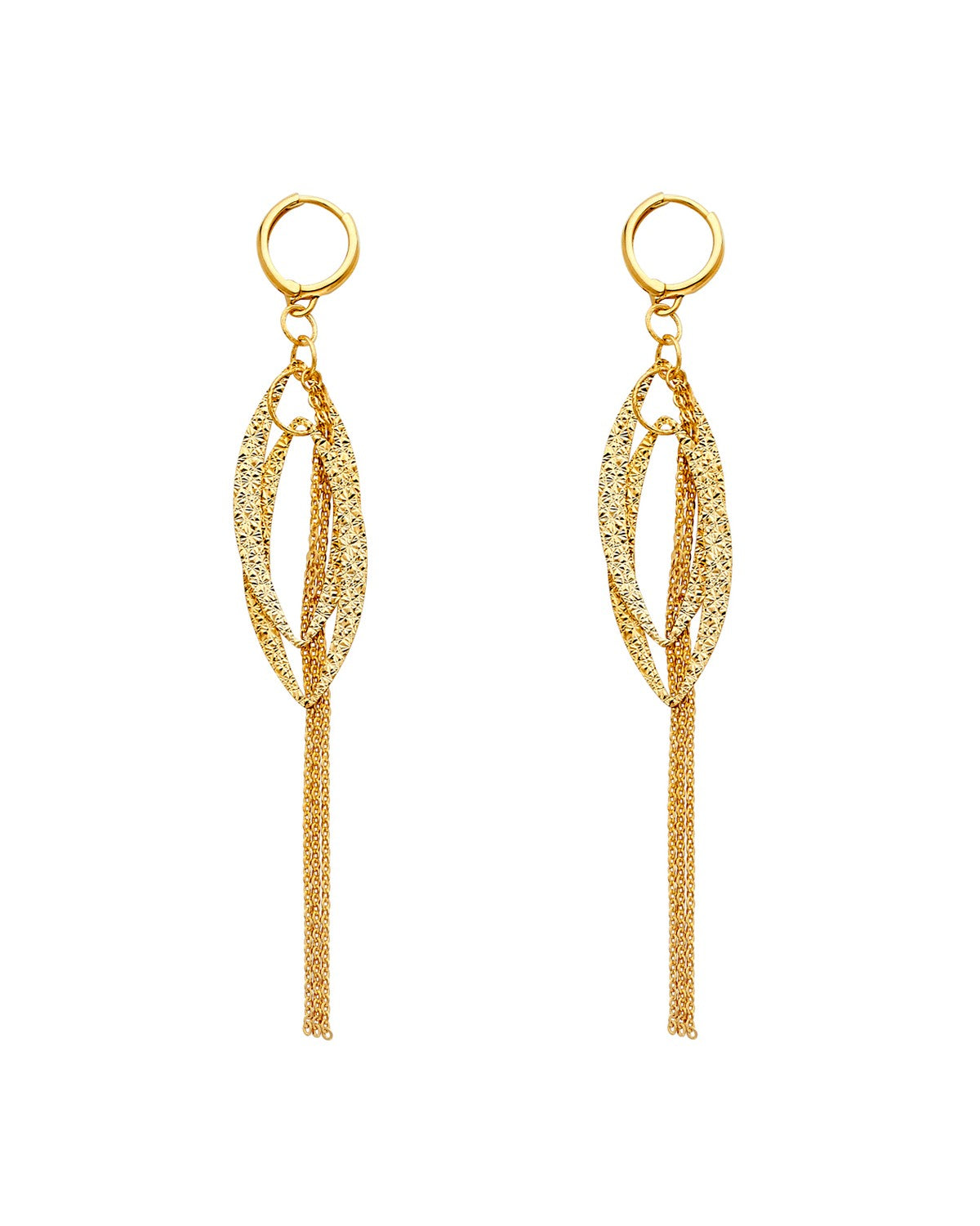 14K Yellow Gold Dangling Earrings (ER-0329)