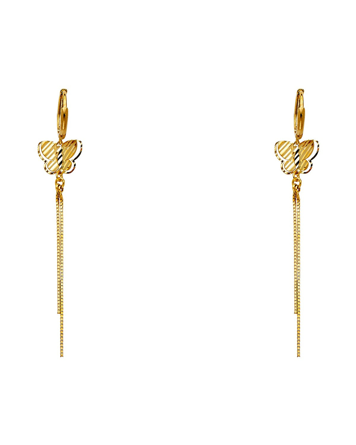 14K Yellow Gold Dangling Earrings (ER-0333)