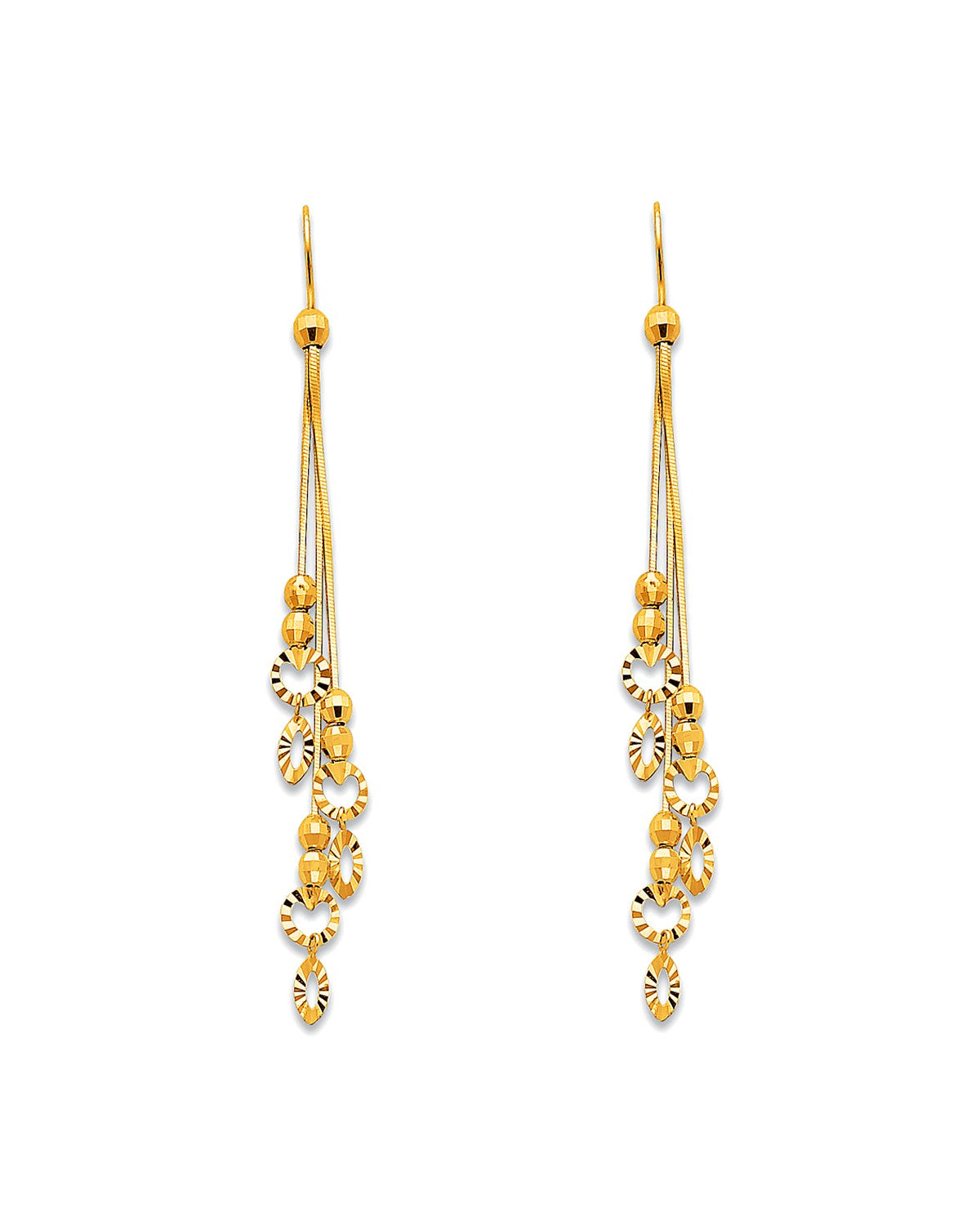 14K Yellow Gold Hanging Earrings (ER-0374)