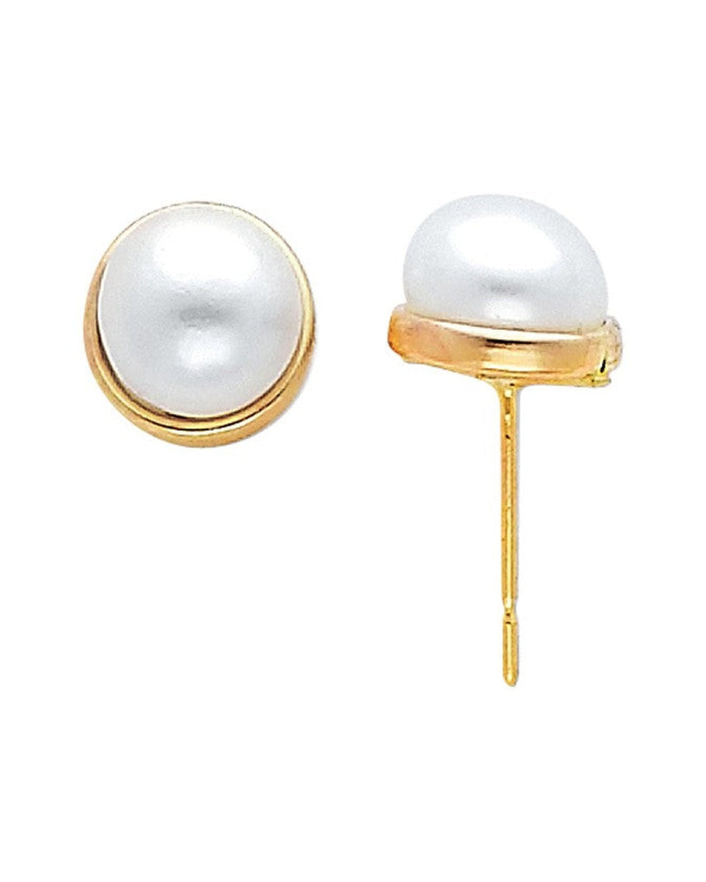 14K Yellow Gold Pearl Earrings (ER-0446)