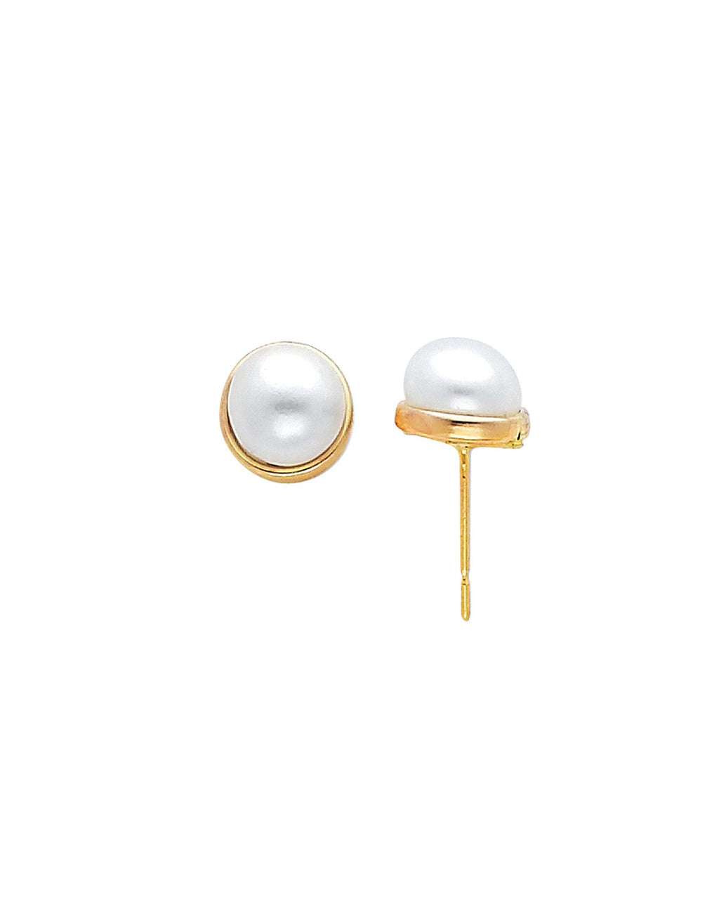 14K Yellow Gold Pearl Earrings (ER-0446)
