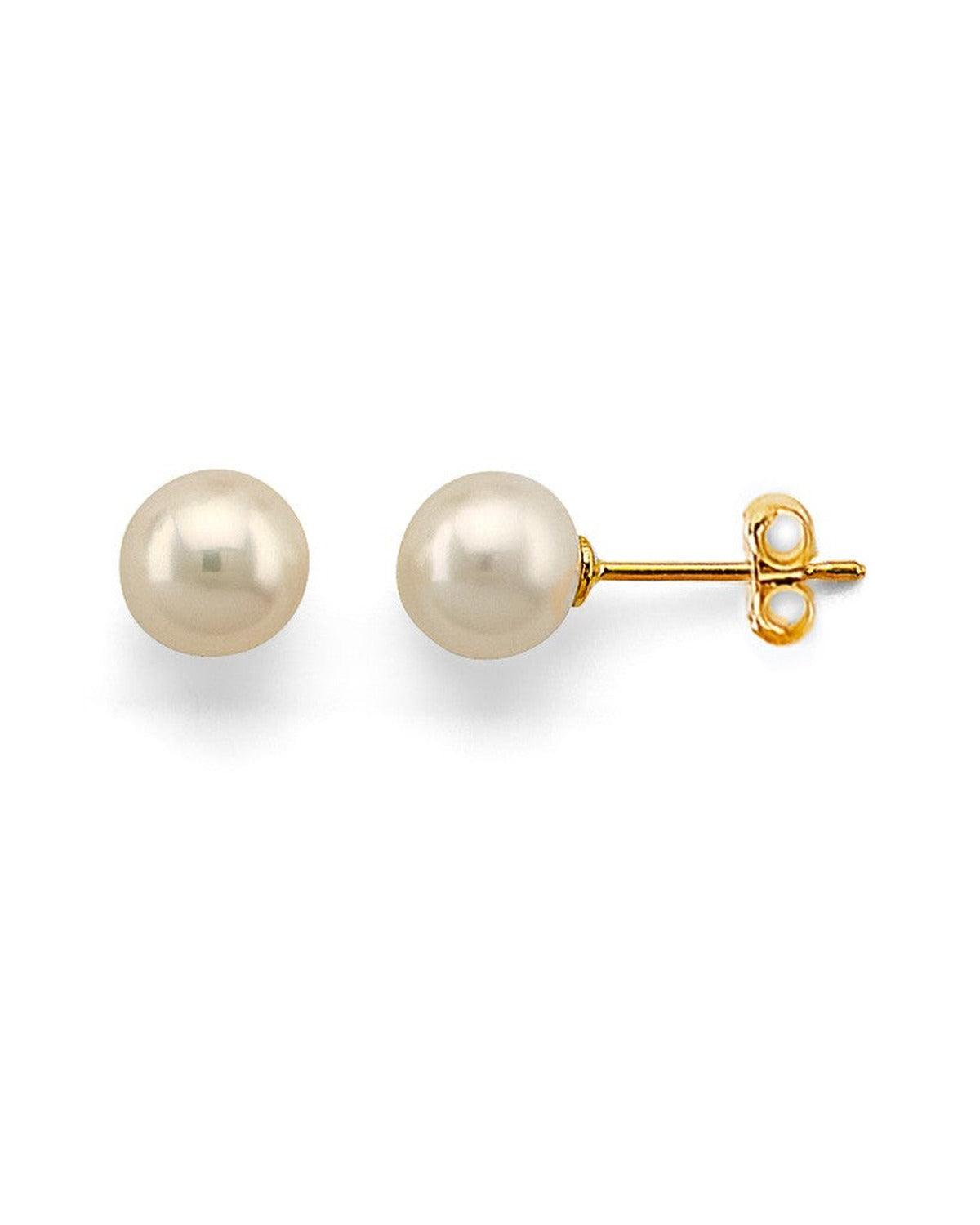 14K Yellow Gold Pearl Earrings (ER-0447)