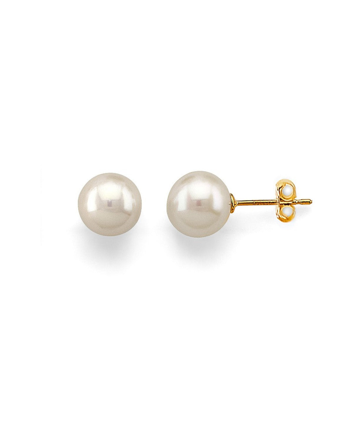 14K Yellow Gold Pearl Earrings (ER-0448)