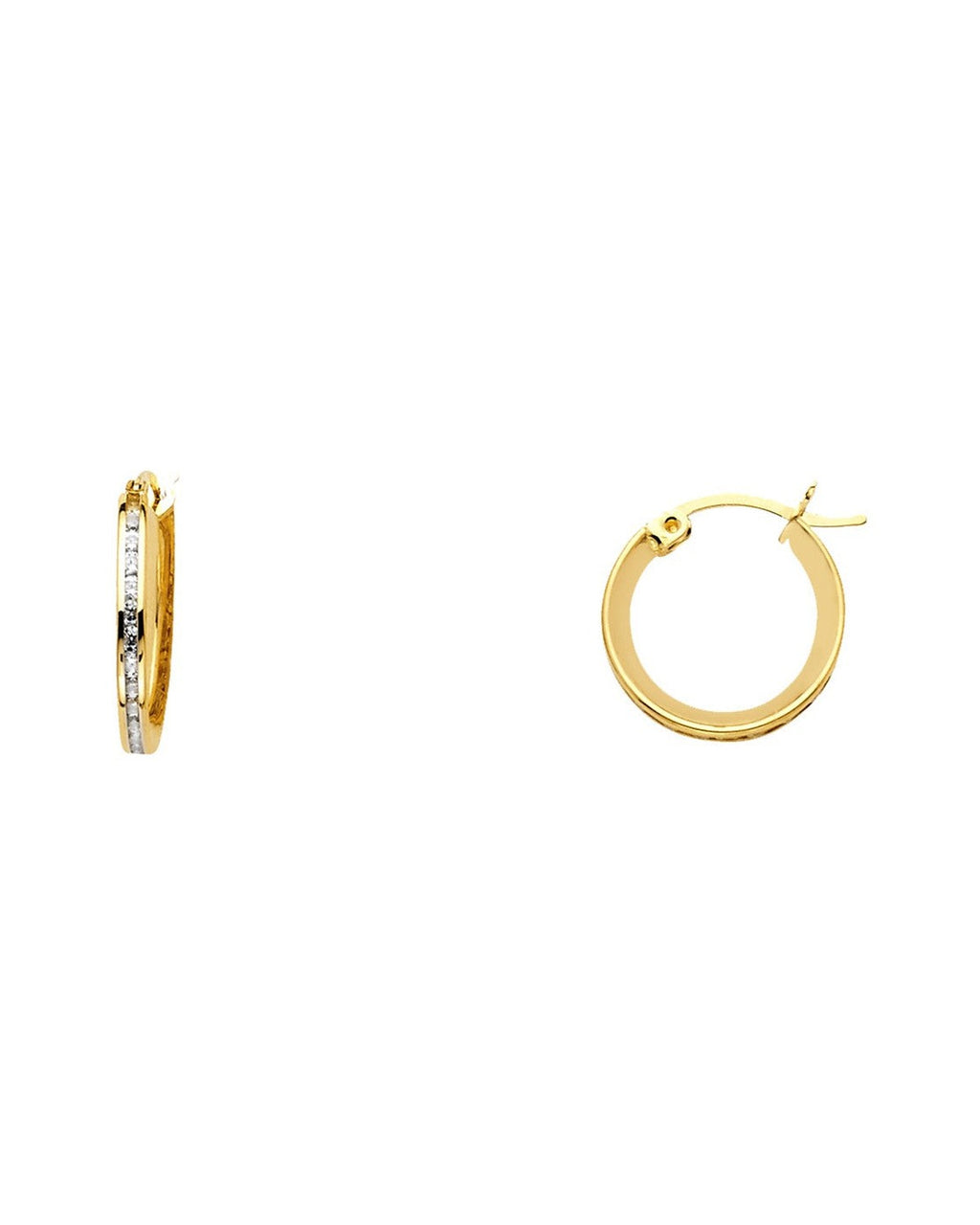 14K Yellow Gold CZ Earrings (ER-0516)
