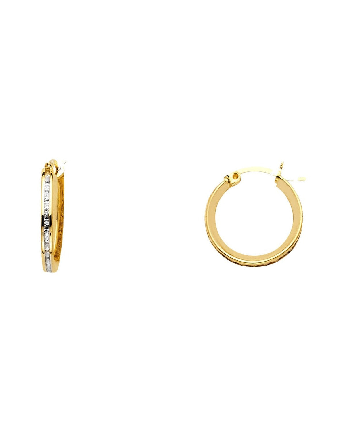 14K Yellow Gold CZ Earrings (ER-0517)